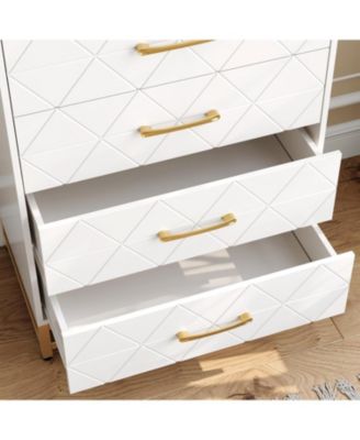 3-Drawer Bedroom Dresser, Modern Wide Drawer Chest with Metal Handles, Wooden Storage Organizer for Bedroom