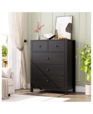 5 Drawer Dresser for Bedroom, Modern Tall Dresser Organizer with Storage Drawers