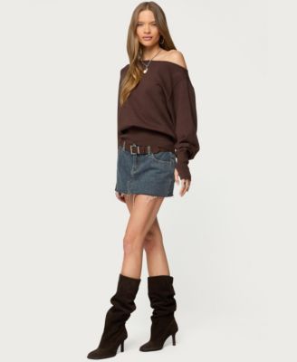 Women's Off Shoulder Oversized Sweater