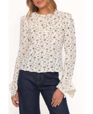 Women's Eira Textured Ruffle Top