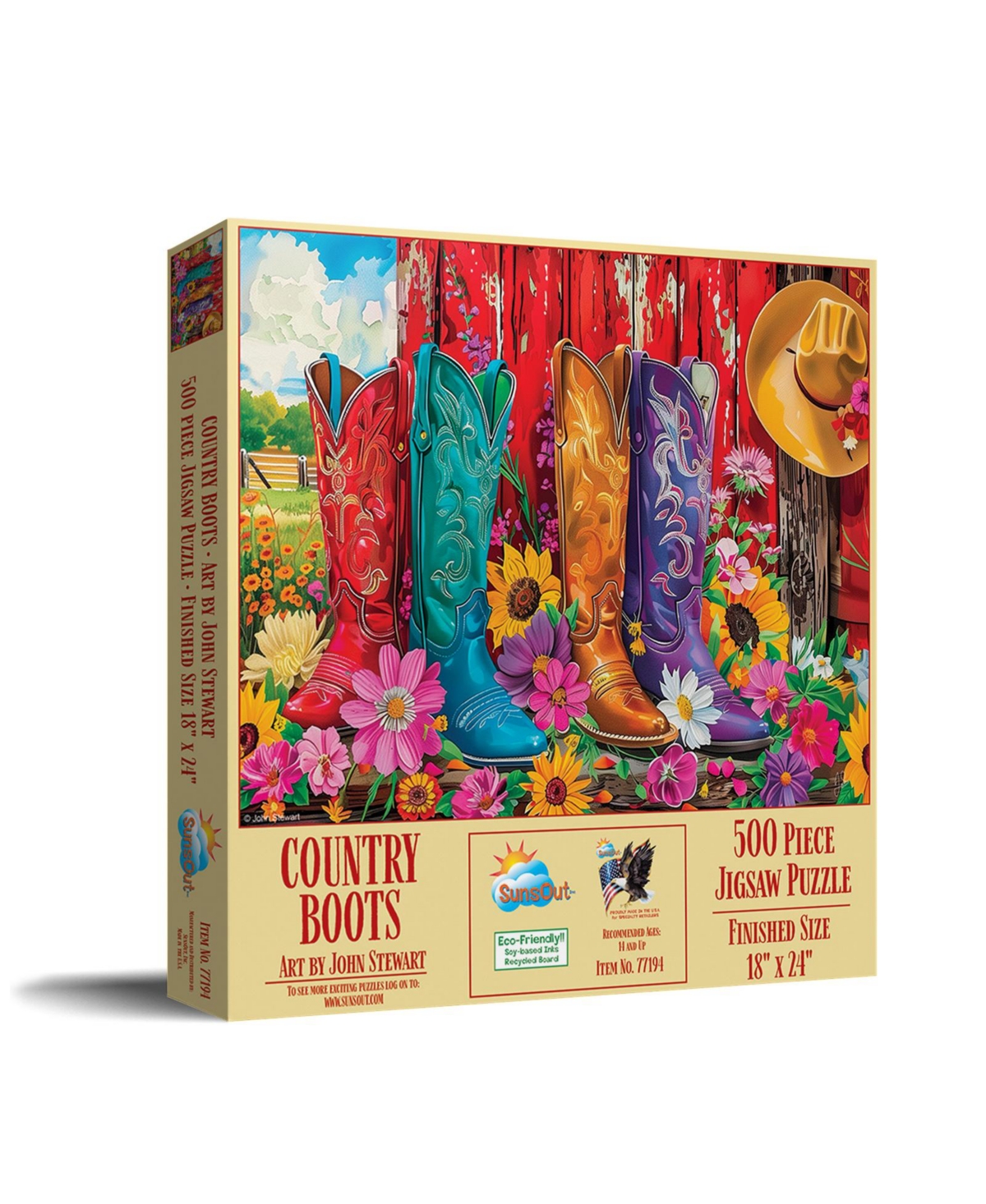SunsOut Country Boots 500 piece Jigsaw Puzzle for Adults