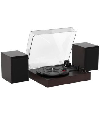 Retro Record Player System with 3-Speed Turntable, Bluetooth 5.0 & Dual Speakers