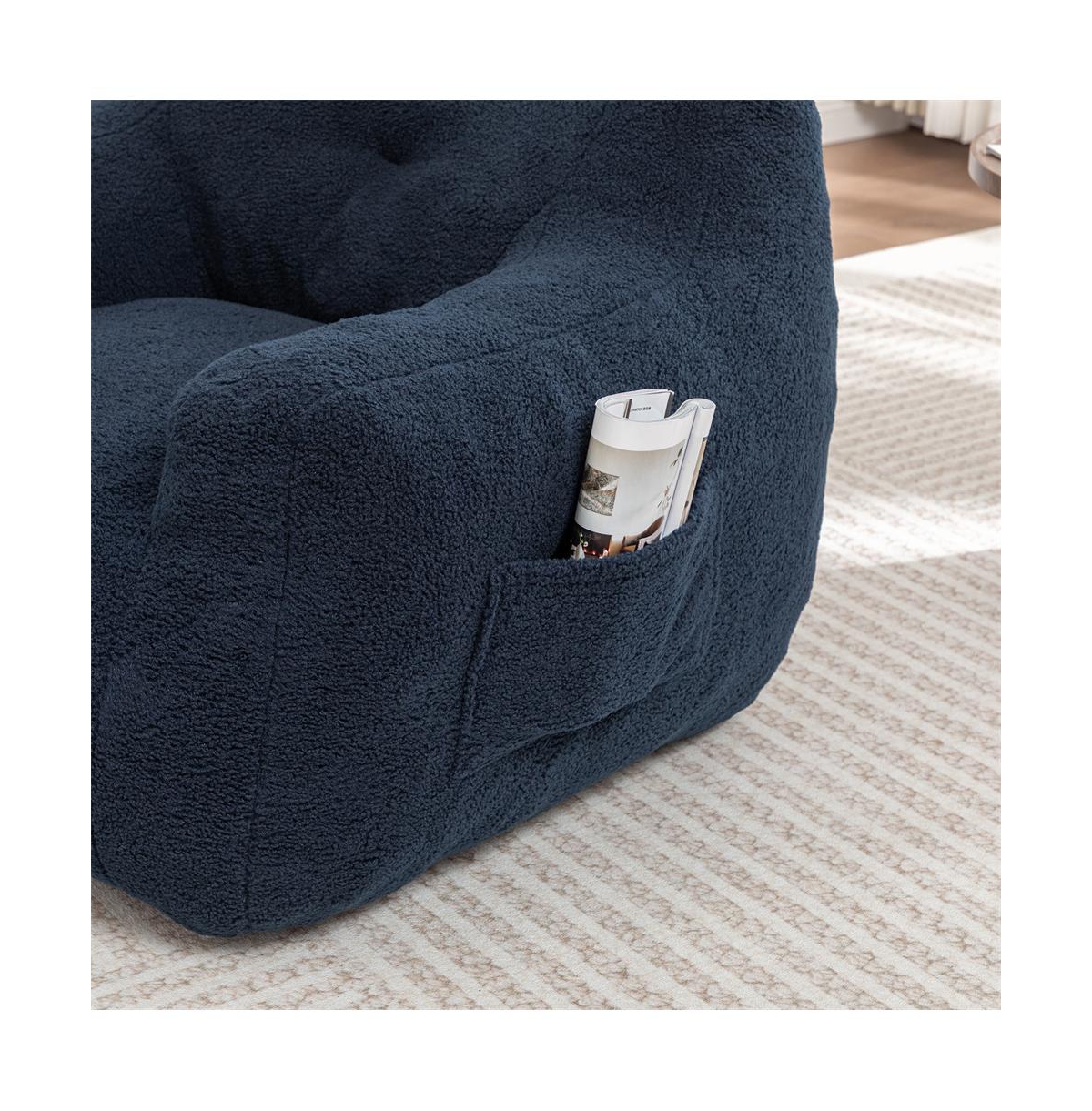 Cesicia Giant Bean Bag Sofa with Armrests High-Density Foam Stuffed Lazy for Adults Removable Washable Cover