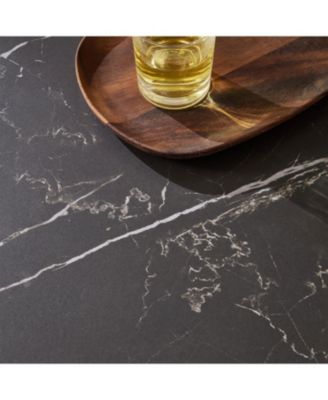 Streamdale 35" Nesting Round Stone Coffee Table - Black