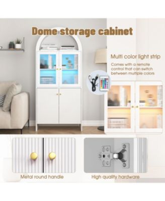 Streamdale Tech-Inspired Dome Cabinet- Snack Storage & LED Lighting