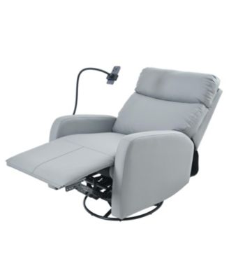  Swivel Recliner Rocking Chair, 360 Glider for Home, Living Room, Theater (Blue-Gray)