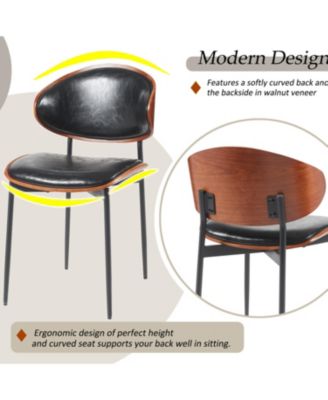 Bentwood Dining Chairs - Set of 2 Leather Seats