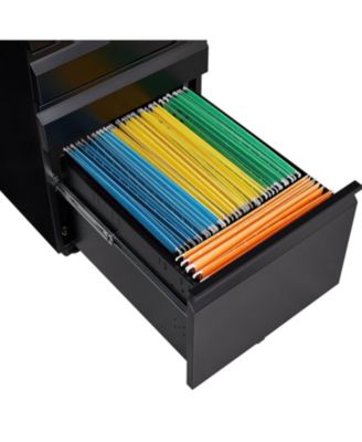 3-Drawer Mobile Locking File Cabinet (Black)