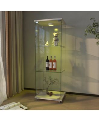 LED Glass Display Cabinet - White