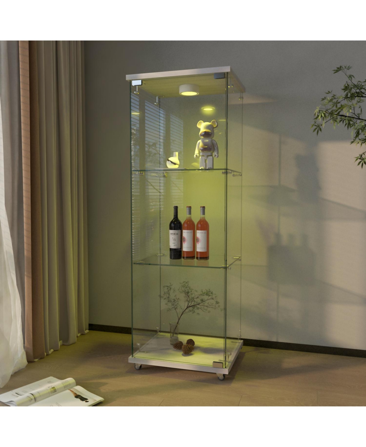 Streamdale Furniture Led Glass Display Cabinet - White