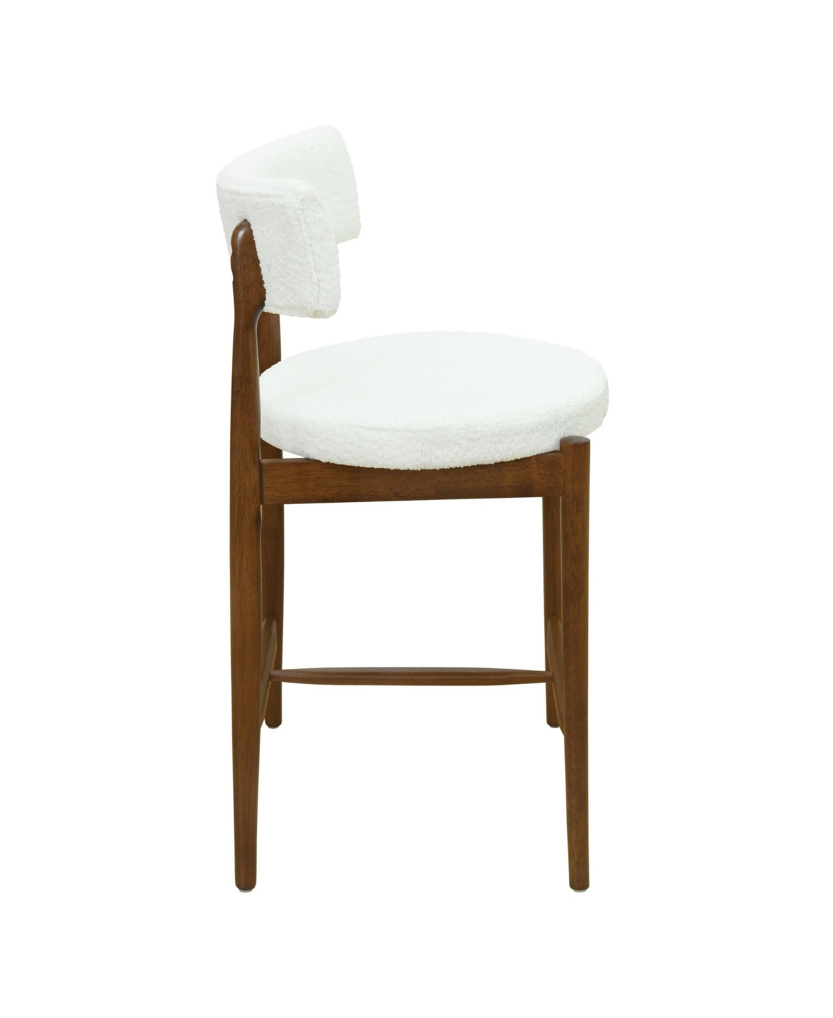 Streamdale Furniture Mid Century Modern Counter Stool (Sets of 2) Walnut +Beige
