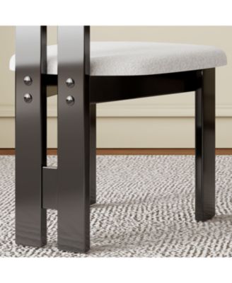 White Velvet Dining Chairs - Black Frame (Set of 2)