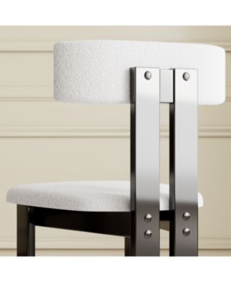 White Velvet Dining Chairs - Black Frame (Set of 2)