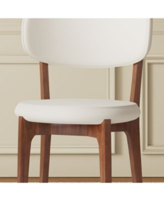 Streamdale Modern White PU Leather Dining Chairs (Set of 2)