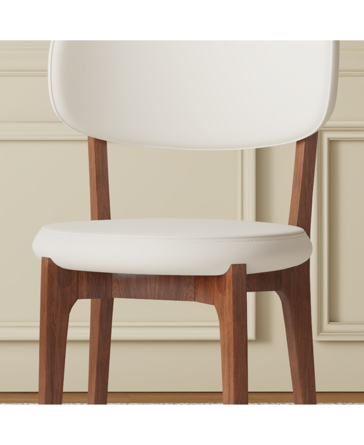 Streamdale Modern White Pu Leather Dining Chairs (Set of 2)