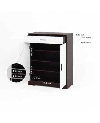 4-Tier Shoe Cabinet with Drawer and Adjustable Shelves