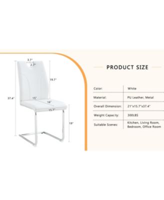 Streamdale White PU Dining Chair Set (Set of 4