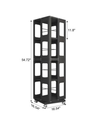 Rotating Steel Bookshelf with Wheels