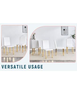 PU Leather Chairs with Gold Legs (Set of 4)