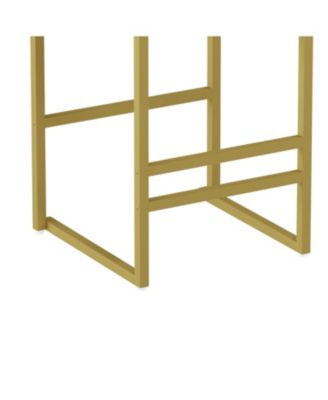 Streamdale Velvet Bar Stools Set of 2, Counter Height, Gold & Gray