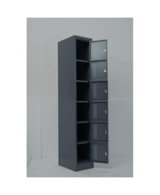 Metal Garage Cabinet - 6-Compartment Steel Locker