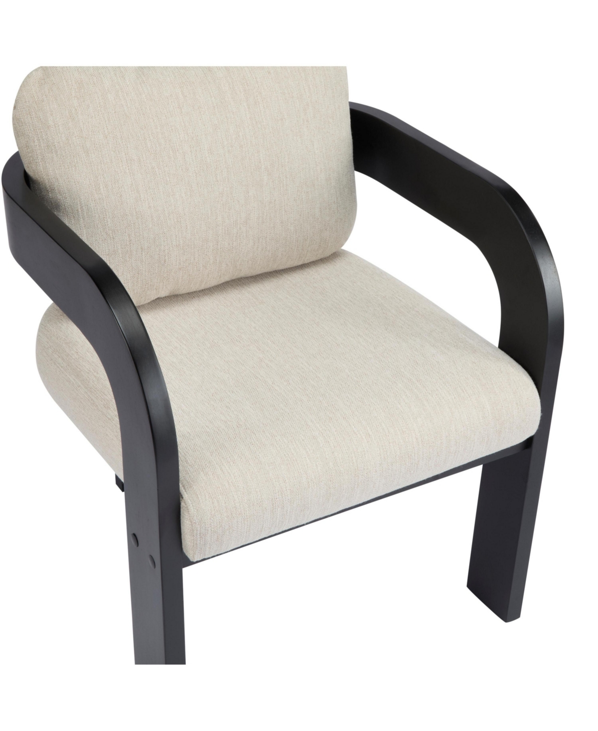 Streamdale Furniture Streamdale 2-Pack Dining Chairs with Pillow Back, Beige Fabric, Black Solid Wood Frame