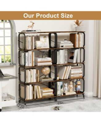 5-Tier Industrial Bookshelf, Open Home Office Shelving