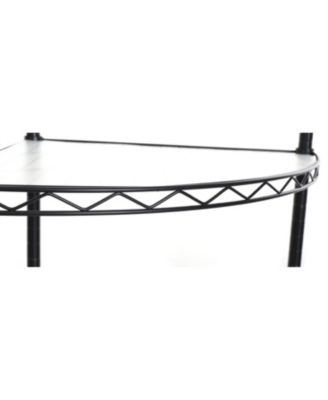 6-Tier Corner Wire Shelf Rack - Black