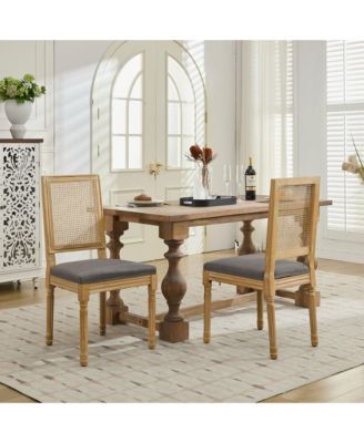 French Louis Dining Chairs, Rattan Back.