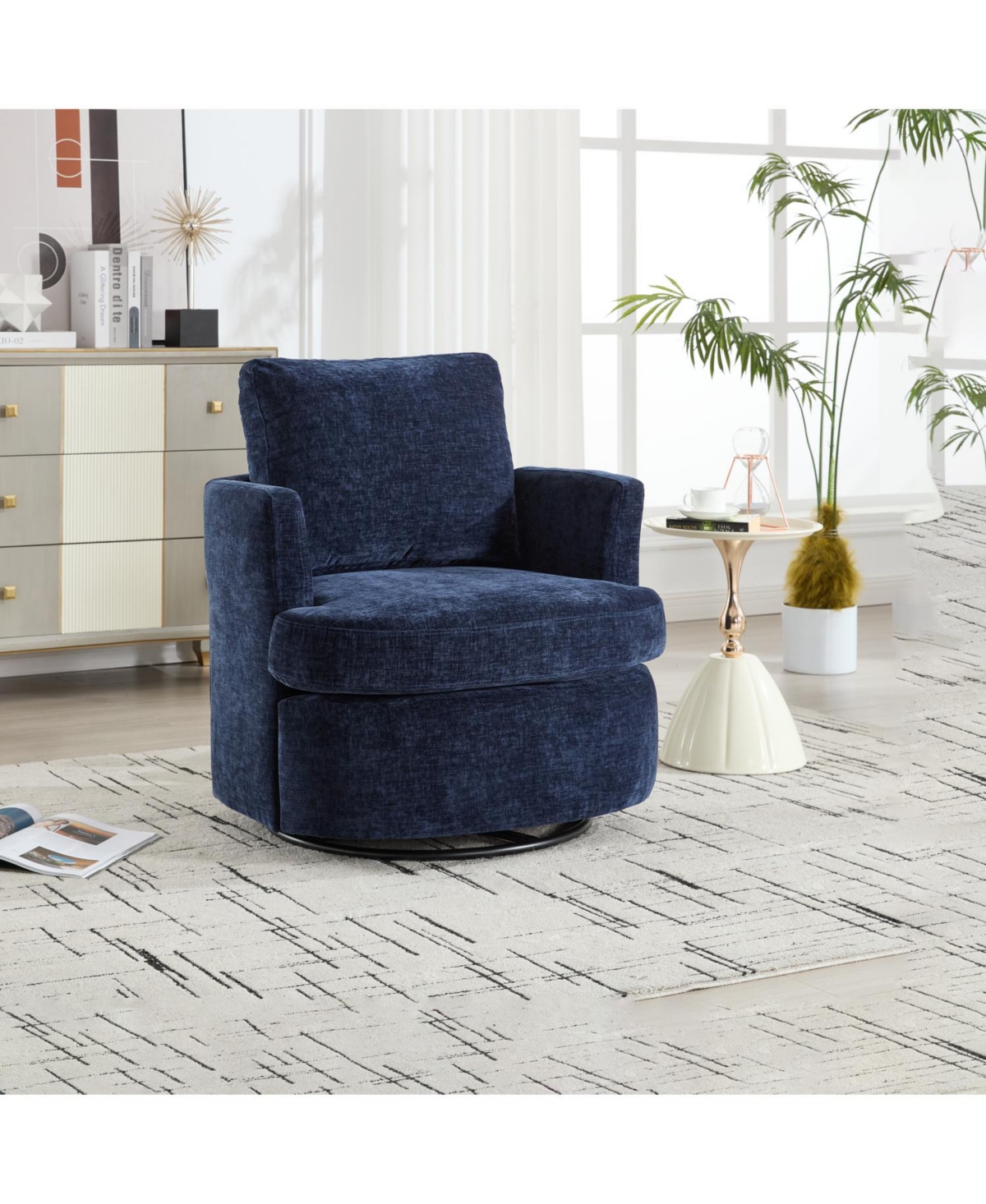 Streamdale Furniture 360 Swivel Chenille Chair- Comfortable, Breathable