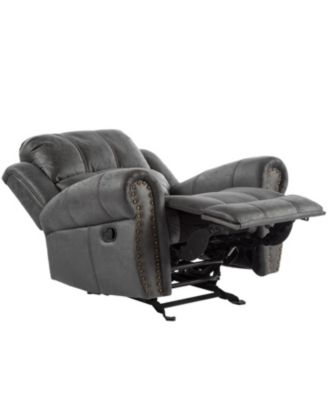 40.75" Wide Suede Manual Glider Standard Recliner, Slate