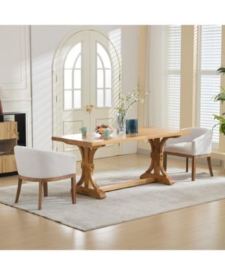  Mid Century Modern Beige Barrel Dining Chair with Arms