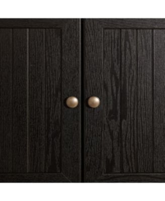 4-Tier Corner Kitchen Pantry Cabinet with Doors & Shelves - Black