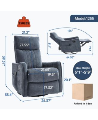 Heat Massage Rocker Swivel Recliner