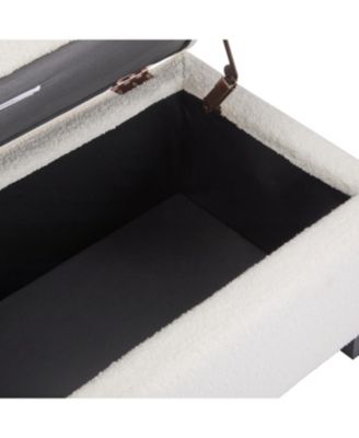 Streamdale White Boucle Storage Ottoman