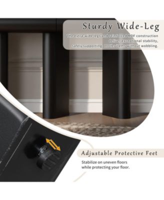 Streamdale Modern Black Entryway Table with Drawers & Geometric Legs