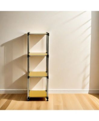 Korean  4-Tier Stainless Steel Shelving Unit (49"H x 14.9"W)