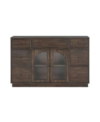 Black 2-Door 7-Drawer Storage Cabinet