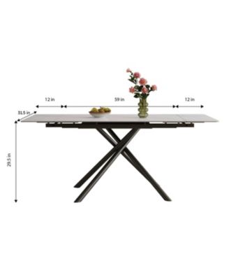 Streamdale Retractable Sintered Stone Dining Table Set (Table + 8 Chairs