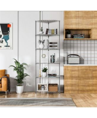 6 Tier Pentagonal Corner Wire Shelf Rack - Chrome