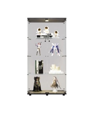 LED Glass Display Cabinet with 4 Shelves, 64.7"x31.7"x14.3")