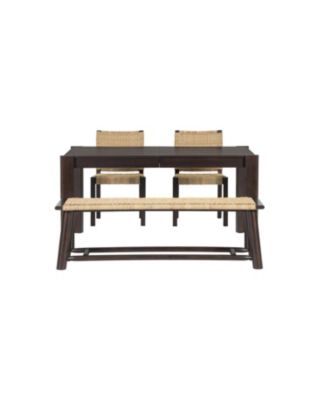 Farmhouse Extendable Dining Set - Walnut & Champagne