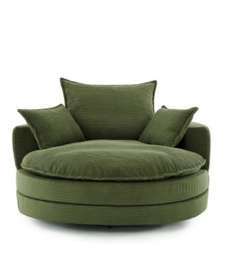 360 Swivel Barrel Chair with Pillows - Green