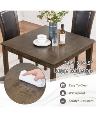 5-Piece Dark Walnut Dining Set