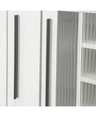 Farmhouse Pantry Cabinet - Pull-Out Shelves & Glass Doors