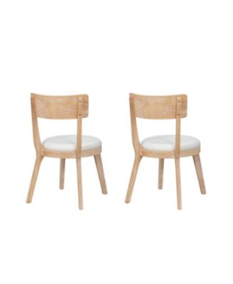 of 2 Modern Upholstered Dining Chairs, Rubberwood
