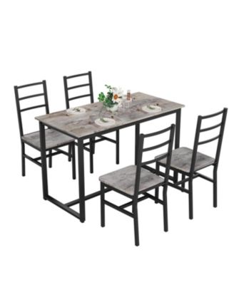 Streamdale Farmhouse Dining Table Set with 4 Chairs