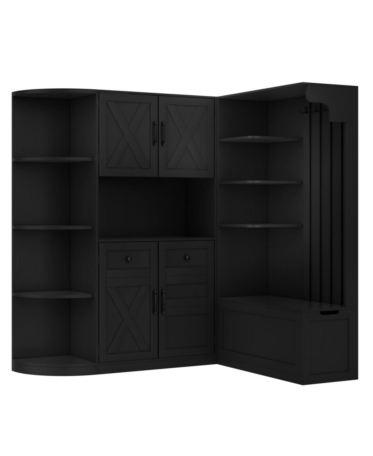 Streamdale Furniture Hall Cabinet with Storage & Hooks