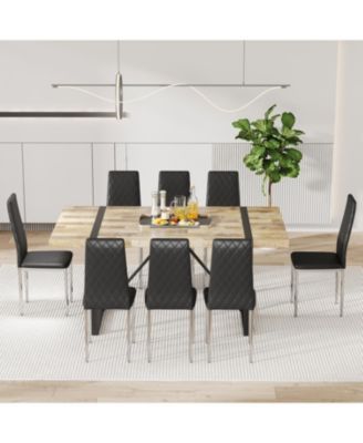 Leather Reception/Conference Chairs - Black (8 Sets)