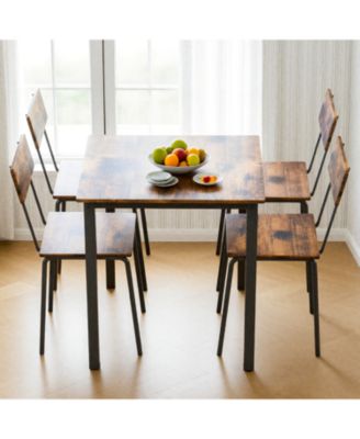 Streamdale Metal & Wood Dining Set for 4